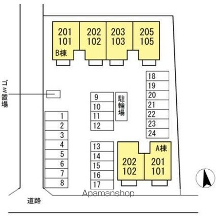 ラ　カンパーニュ[2LDK/62.1m2]の配置図