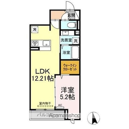 セレスティア松江[1LDK/40.4m2]の間取図