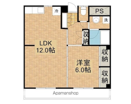 ウェスト・ヒルズ[1LDK/52.8m2]の間取図