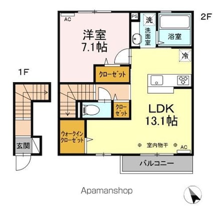 Ｅｌｅｃｔｒａ（エレクトラ）[1LDK/55.43m2]の間取図