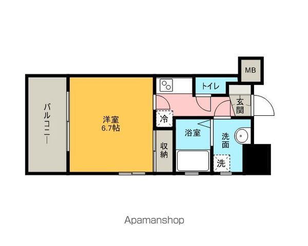 福岡市中央区天神のマンションの間取り