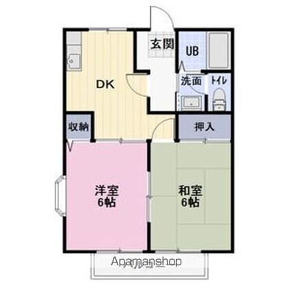 水汲サンレジデンス香[2DK/41m2]の間取図