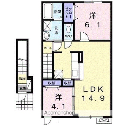 ボンヌールコート[2LDK/58.7m2]の間取図