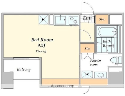グランカーサ新宿御苑[1R/26.4m2]の間取図