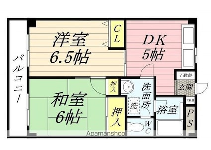プレジール[2DK/42.47m2]の間取図