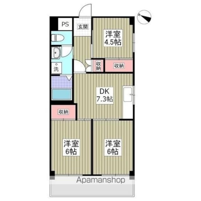 源七第三コーポラス[3DK/54.25m2]の間取図