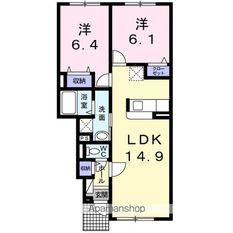 旭川市 2階建 築12年の間取り写真