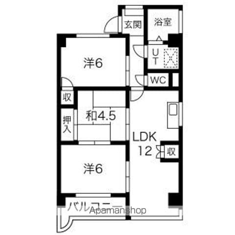 【岐阜市福光東のマンションの間取り】