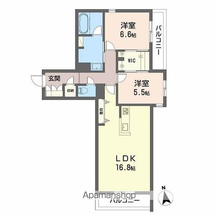 ベレオ安宅[2LDK/72.5m2]の間取図