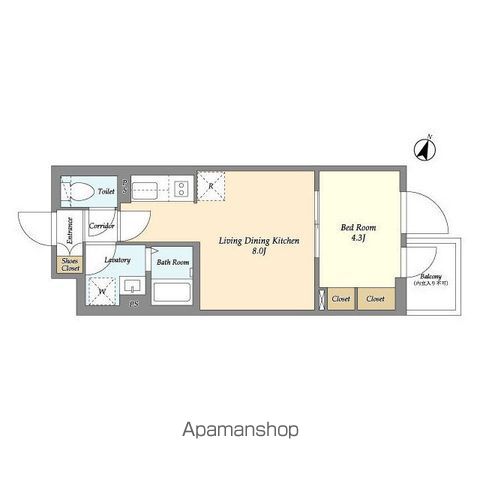 杉並区和田のマンションの間取り