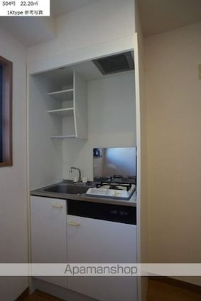 東京都新宿区荒木町[1K/22.2m2]のキッチン