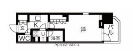 Ｎ’ｓパークレジデンス新宿御苑[1K/25.27m2]の間取図