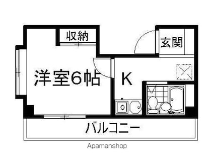 瑞江マキノビル[1K/19.09m2]の間取図