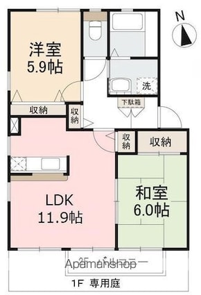 フォブールマルサンＡ・Ｂ・Ｃ[2LDK/55.89m2]の間取図