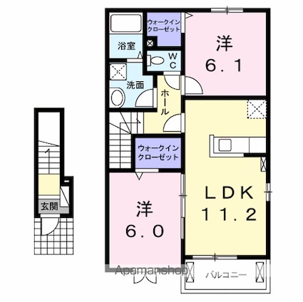 ジョワイユー[2LDK/57.64m2]の間取図