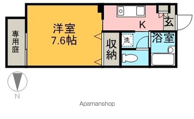 フォブールＭ[1K/24.02m2]の間取図