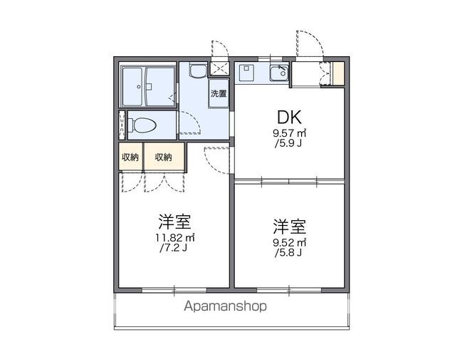 【レオパレスサンローゼＢの間取り】