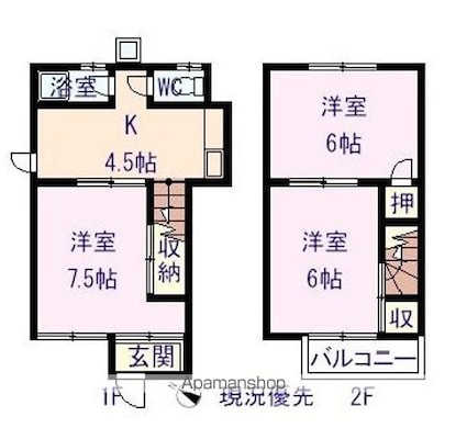 黒瀬長屋[3K/50.08m2]の間取図