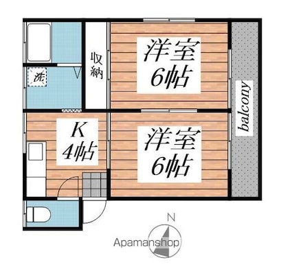 ラ・フォーレ辻　Ｂ棟[2K/36.3m2]の間取図
