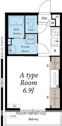 リブリ・ソレーユ　はつみ[1K/23.18m2]の間取図