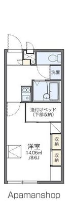 レオパレスアヴニールＡ[1K/23.18m2]の間取図