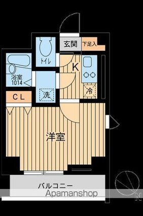 アーデン駒沢大学[1K/23.33m2]の間取図