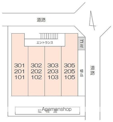 ラ・ヴィータ[1K/26.4m2]の配置図