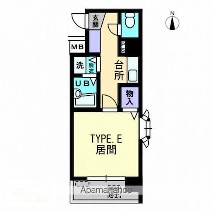 リマーク上之町[1K/25.28m2]の間取図