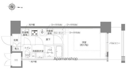 ＡＥＬＬ亀有[1K/26.61m2]の間取図