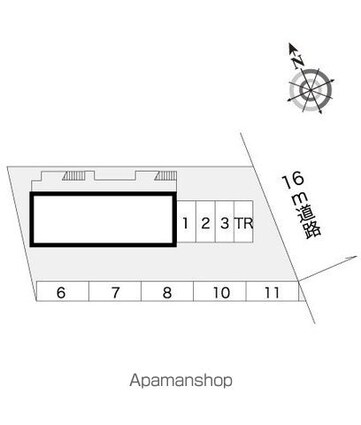 レオパレスリバーサイド染地[1K/19.05m2]の配置図