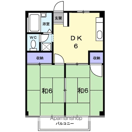 シティハイツ林[2DK/39.73m2]の間取図