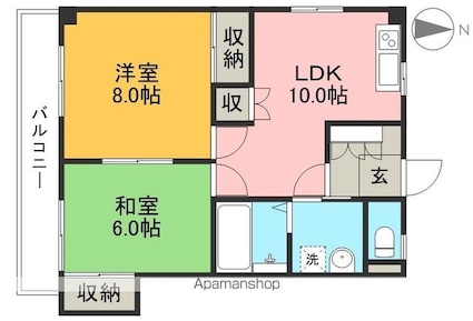 セントパークハウス千頭[2LDK/55m2]の間取図