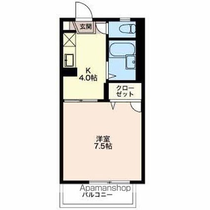 長野県長野市大字川合新田[1K/24.92m2]の間取図