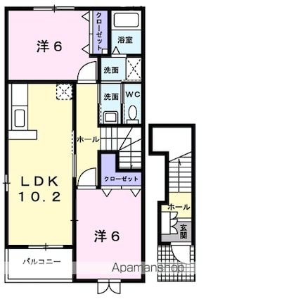ブリズⅣ[2LDK/57.02m2]の間取図