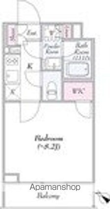 レガリス池尻大橋[1K/25.84m2]の間取図