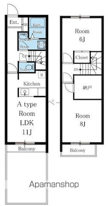 セレーノＢ棟[2LDK/66.6m2]の間取図