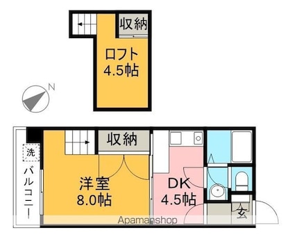 コーポ西村Ⅱ[1K/25.2m2]の間取図