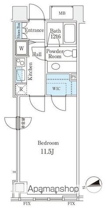アクロスシティ中野坂上ハイツ[1K/34.29m2]の間取図