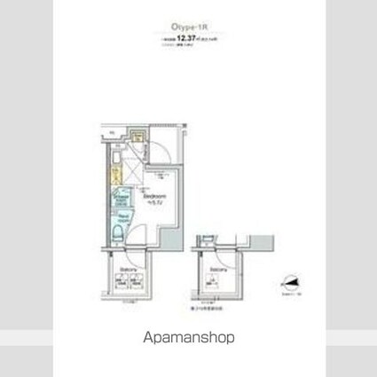 東京都品川区豊町６丁目[1R/12.37m2]の間取図