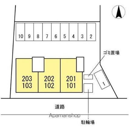 セジュールＫ１[2LDK/53.46m2]の配置図