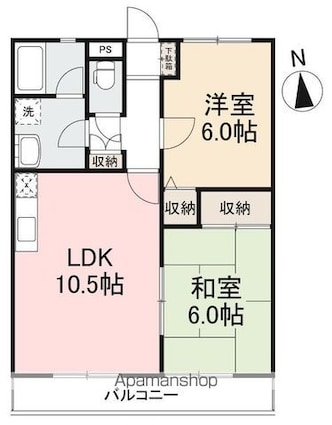 グレースハタオカ[2LDK/53.56m2]の間取図