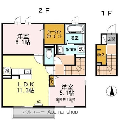ソラーナ[2LDK/60.01m2]の間取図