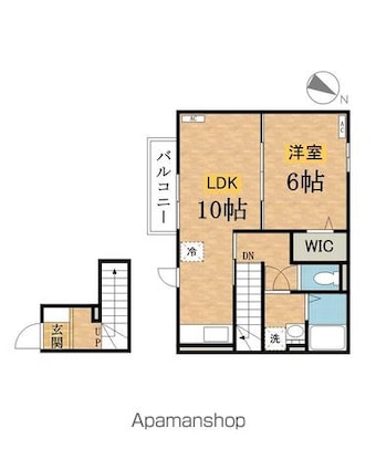 東京都八王子市中野町[1LDK/45.1m2]の間取図