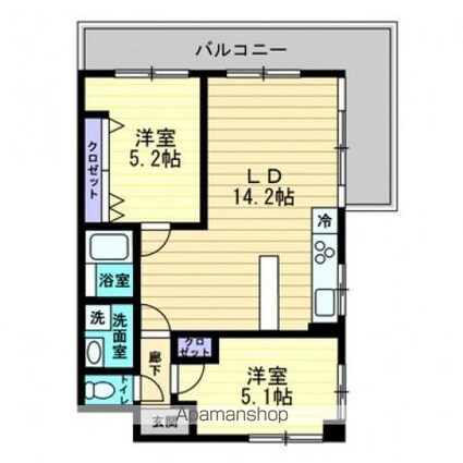 ＤＨハウス江波[2LDK/56.6m2]の間取図