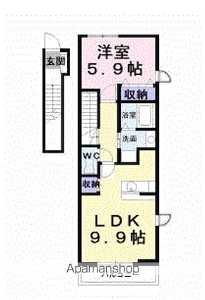 コート・ヤードⅡ　Ａ[1LDK/41.98m2]の間取図