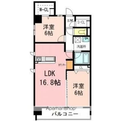 ハピネス城北[2LDK/62.96m2]の間取図