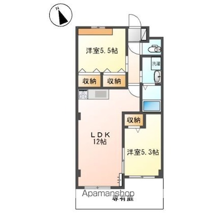 マインドホースあきる野[2LDK/52.08m2]の間取図