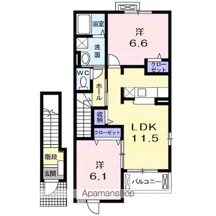 セレーノⅢ[2LDK/57.62m2]の間取図