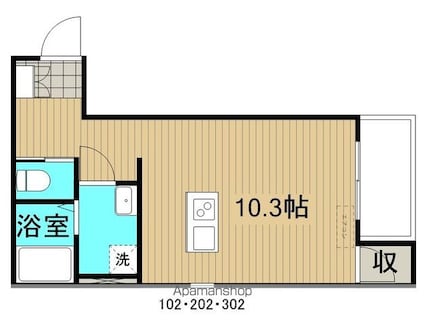 スリーズ霞町[1R/30.04m2]の間取図