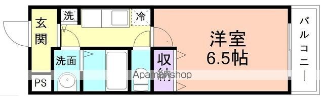 和歌山県和歌山市岡南ノ丁[1K/25.2m2]の間取図